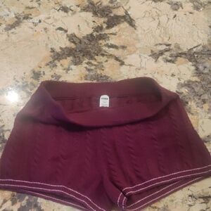 PINK Victoria's Secret Deep Maroon Ribbed Knit Shorts